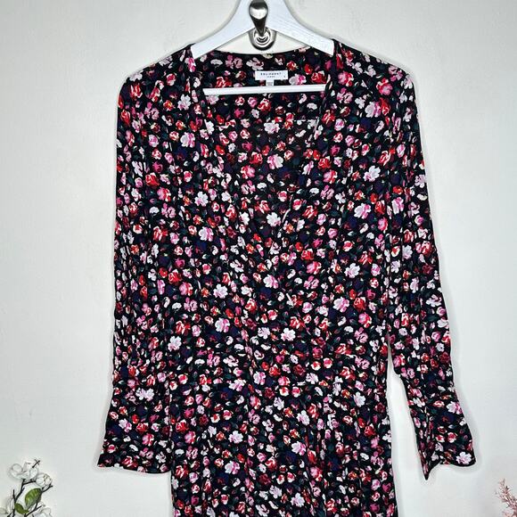 EQUIPMENT Femme Neema Floral Maxi Dress Black Red Pink Sz 4 {3H31} - Picture 2 of 7